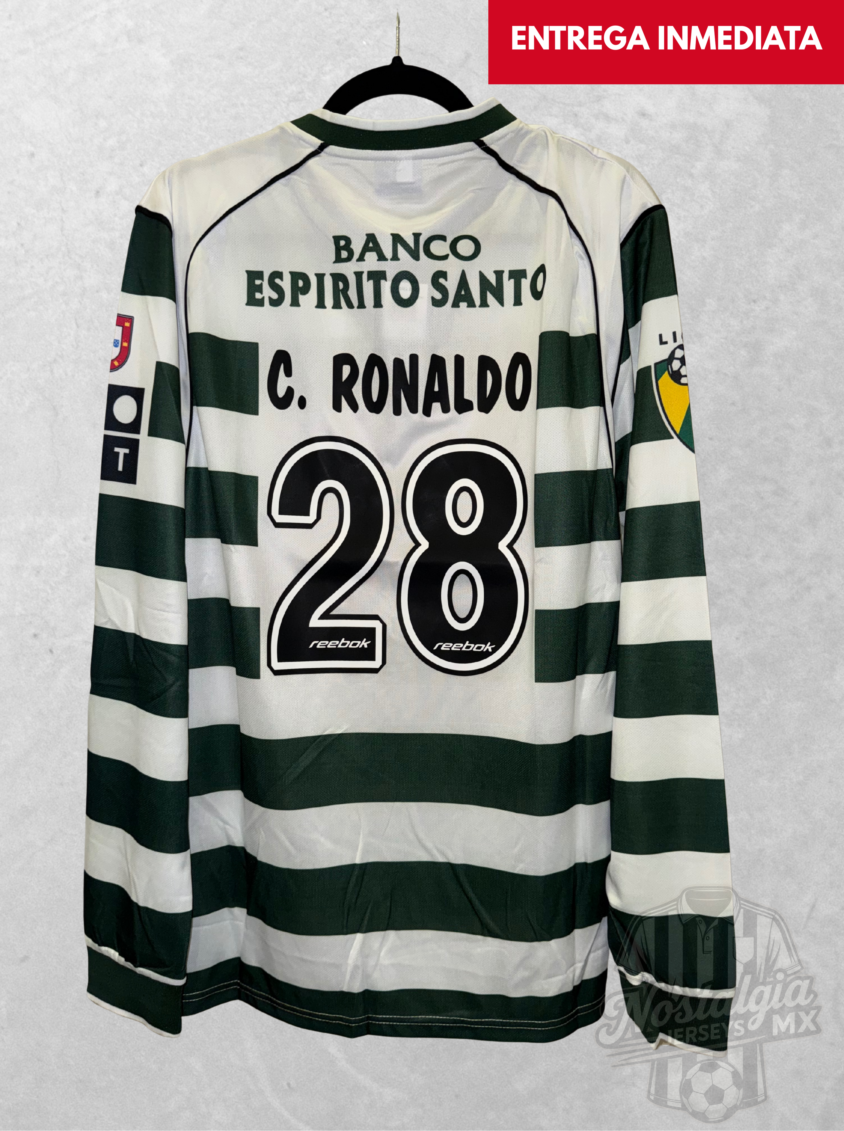 Sporting de Lisboa 2002/03 local manga larga C. Ronaldo 28 - XXL