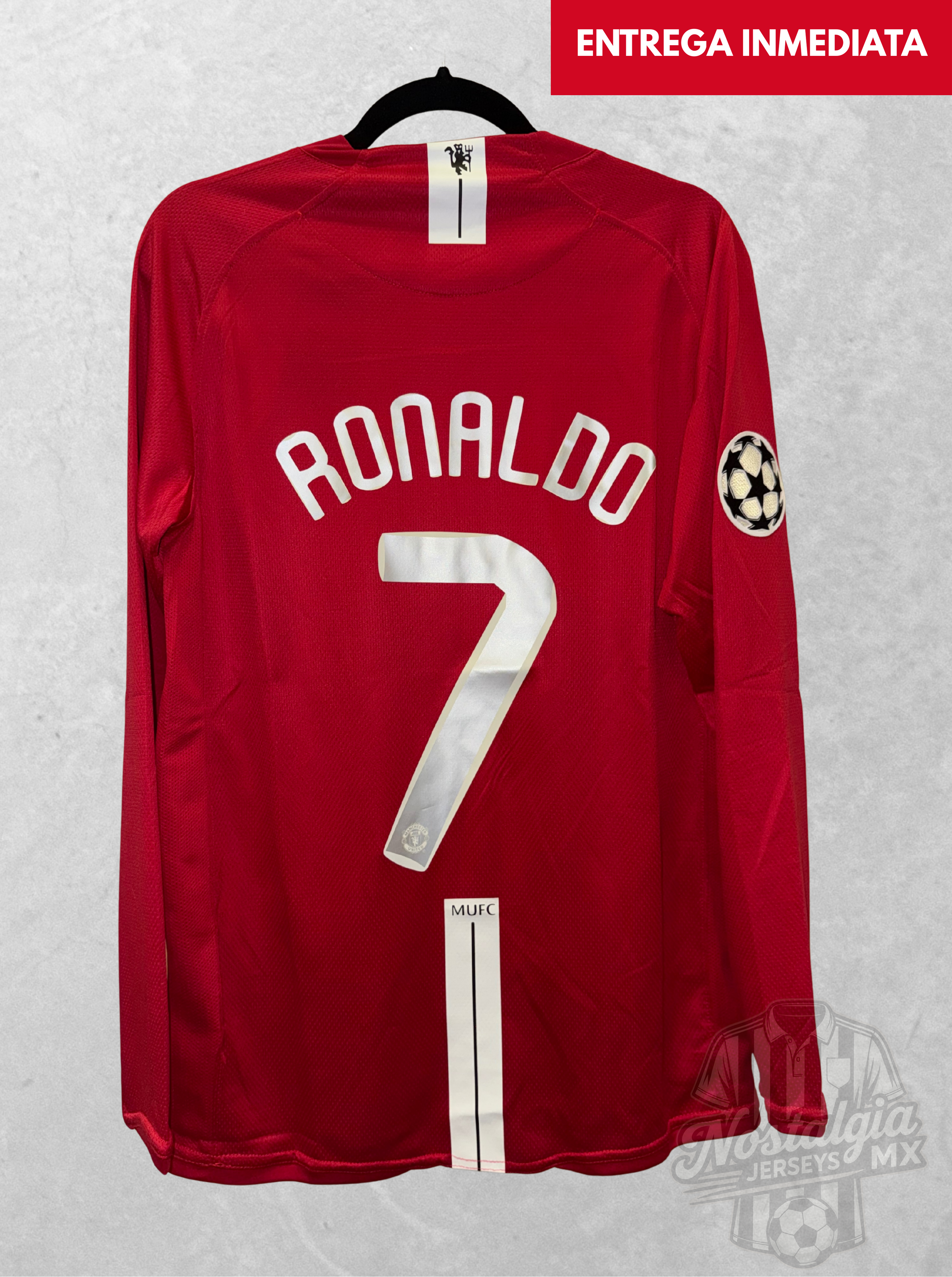 Manchester United 2007/08 Final Champions League manga larga Ronaldo 7 - S