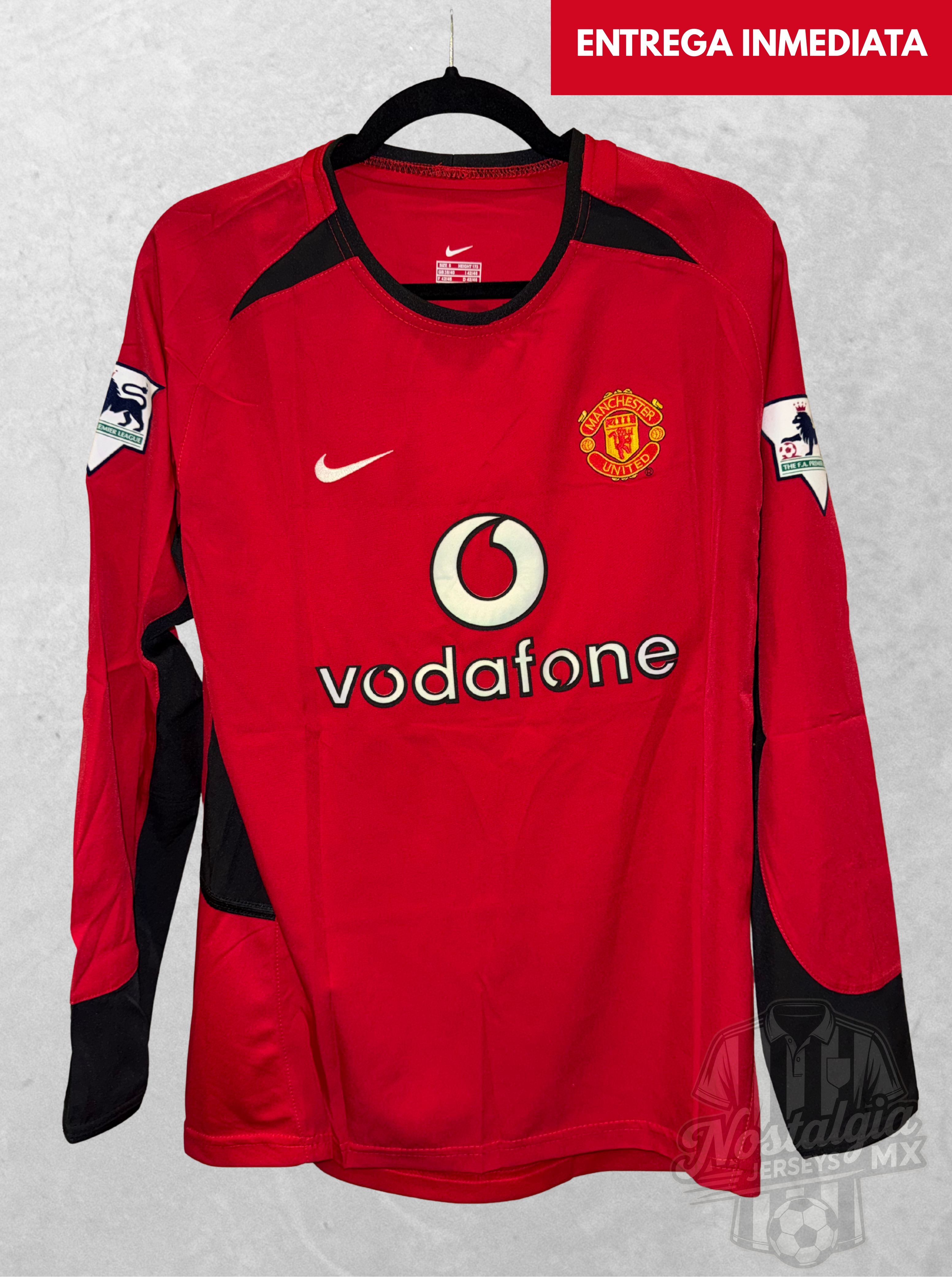 Manchester United 2002/03 local manga larga Beckham 7 - S