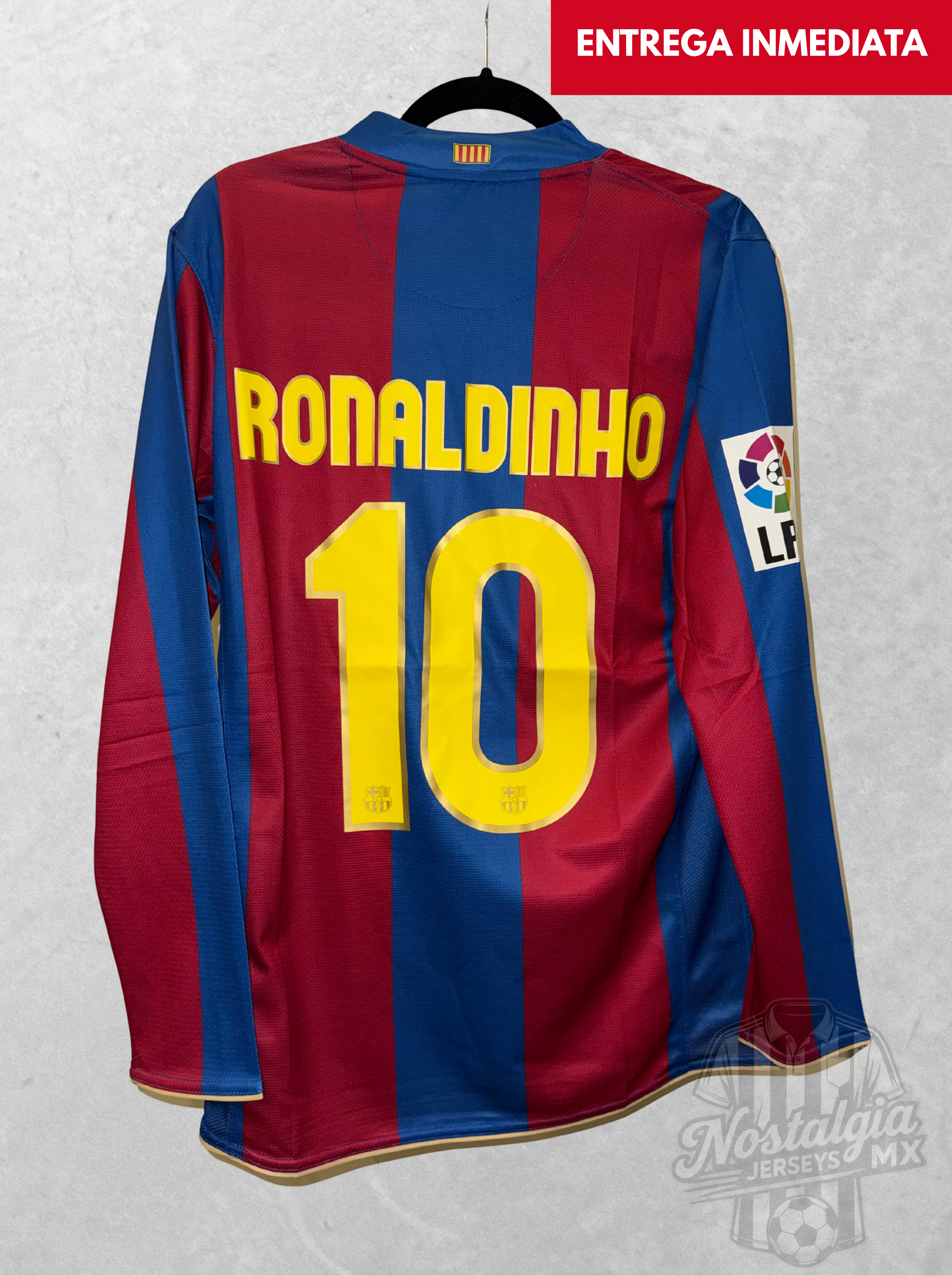 Barcelona 2007/08 local manga larga Ronaldinho 10 - M