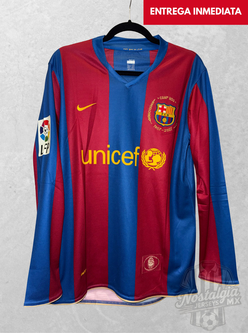 Barcelona 2007/08 local manga larga Ronaldinho 10 - M