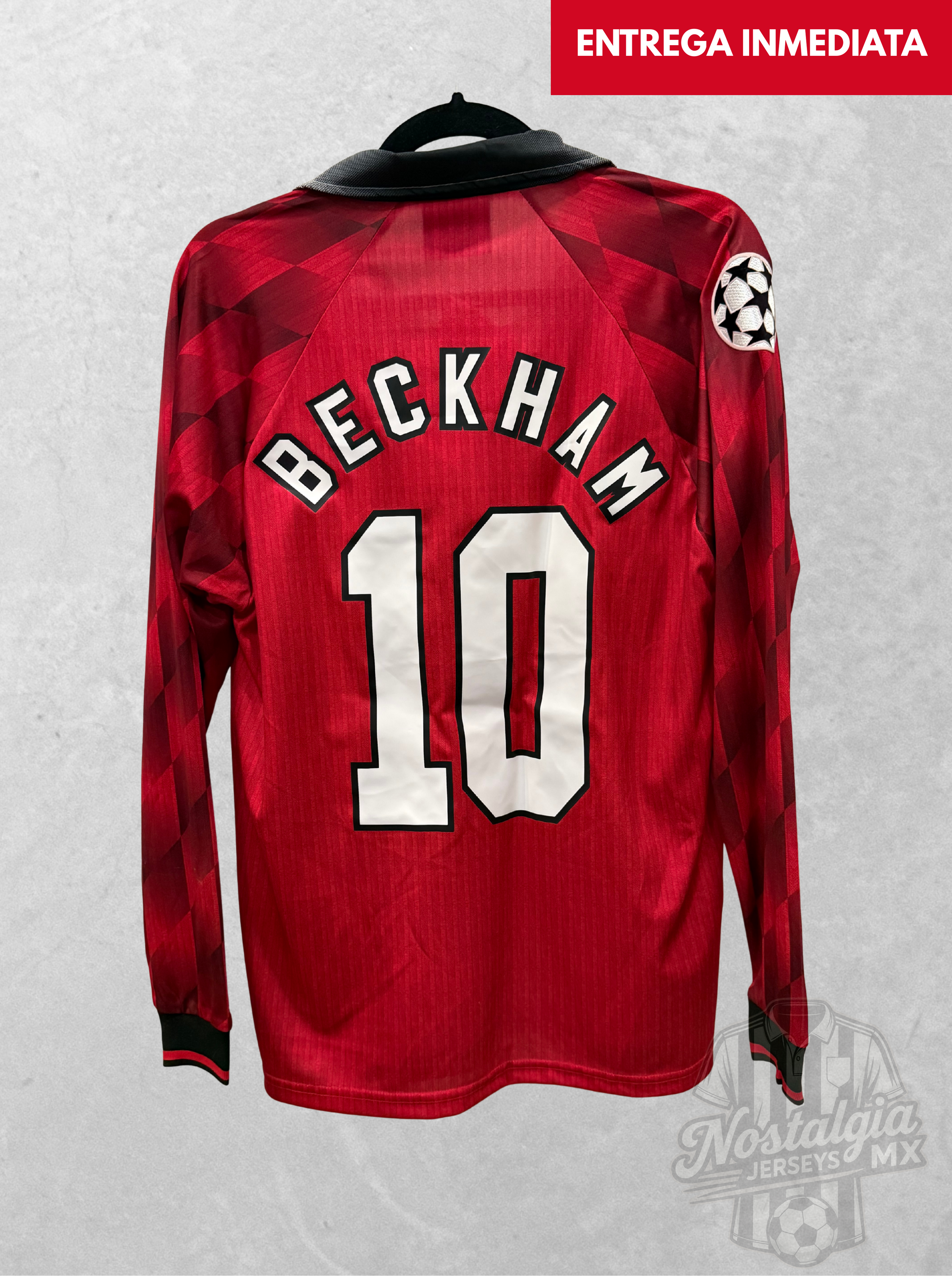Manchester United 1996/97 local manga larga Beckham 10 - S